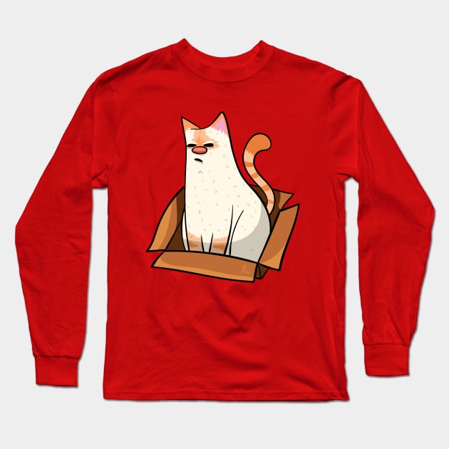 Red Point Siamese Cat in a Box Design Long Sleeve T-Shirt by KPrimeArt